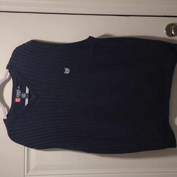 Chaps sweater vest xl navy blue 100%cotton - Picture 4 of 8